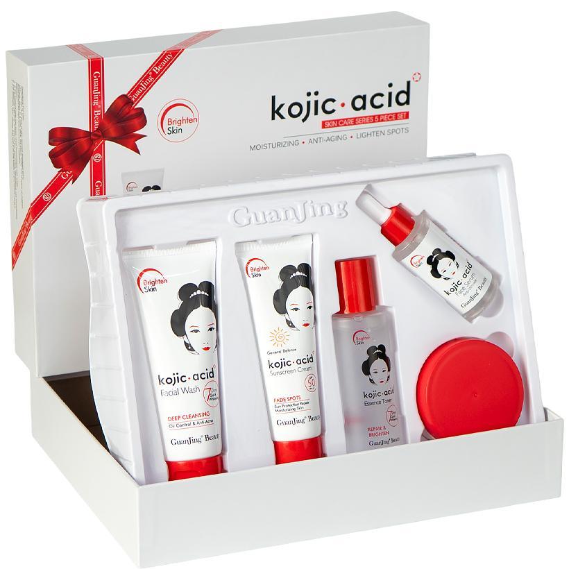 Набір косметики для догляду за шкірою з койєвою кислотою містить 5 предметів і призначений для комплексного щоденного догляду, фото 1