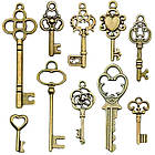 Набір 30 шт Підвіски Ключі, Розмір 8-30 мм, Колір Мікс, Кулони Ключики, Рукоділля, для Біжутерії, фото 2
