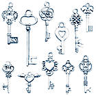 Набір 30 шт Підвіски Ключі, Розмір 8-30 мм, Колір Мікс, Кулони Ключики, Рукоділля, для Біжутерії, фото 3