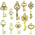 Набір 30 шт Підвіски Ключі, Розмір 8-30 мм, Колір Мікс, Кулони Ключики, Рукоділля, для Біжутерії, фото 4