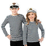 Тільняшка дитяча морська для хлопчика та дівчинки (унісекс) «Добрий Одесит®» р. 26 (зріст 92-98). Темно-синя смужка. Бавовна, фото 3