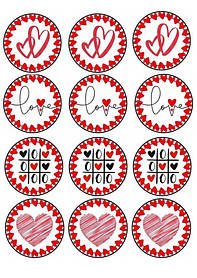 Вафельний декор для капкейків  "LOVE" /ВК-0209/  - А4