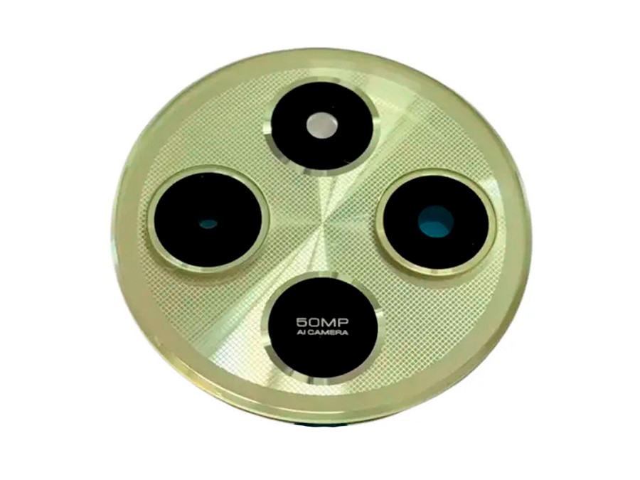 Скло камери для Xiaomi Redmi 14C, Poco C75 чорне (комплект 2шт) + рамка зелена, фото 1