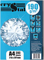 Папір щільний А4 190г/м2 200 арк. CRYSTAL Картон / Ватман А4 для принтера