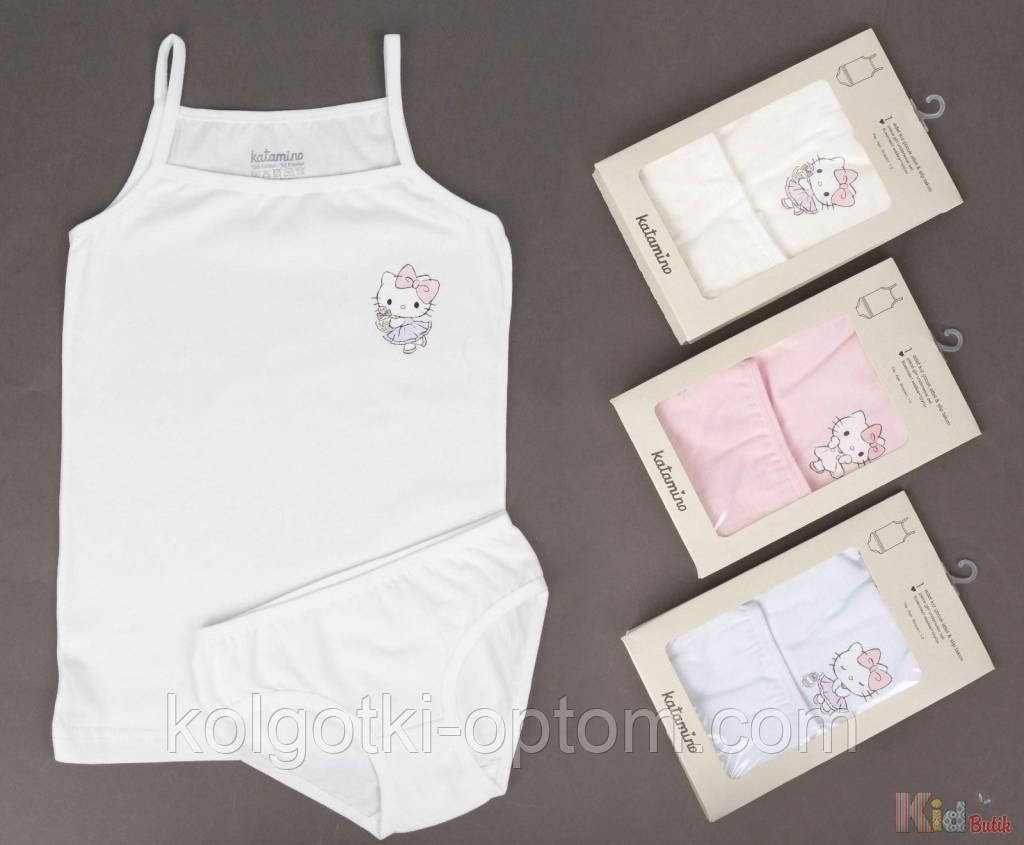 ОПТОМ Комплект майка та трусики "Kitty" для дівчинки 3-4 років (3-4 роки)  Katamino 8680652891854, фото 1