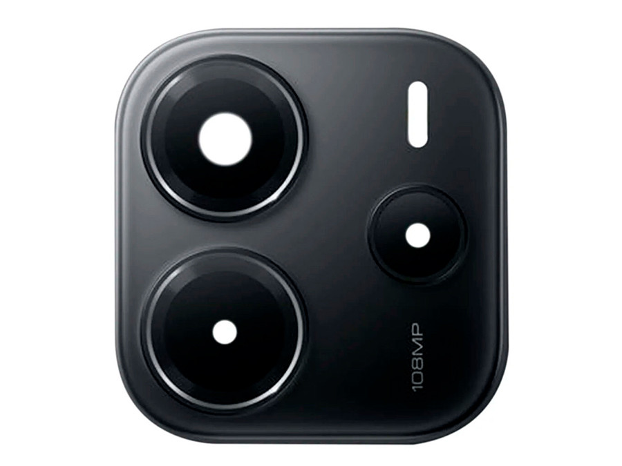 Скло камери для Xiaomi Redmi Note 14 4G чорне + рамка, фото 1