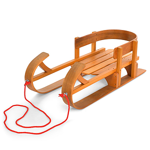 Санки дерев'яні дитячі (спинка, мотузка, металеві кріплення, 94х39х29см) JSXQ-23
