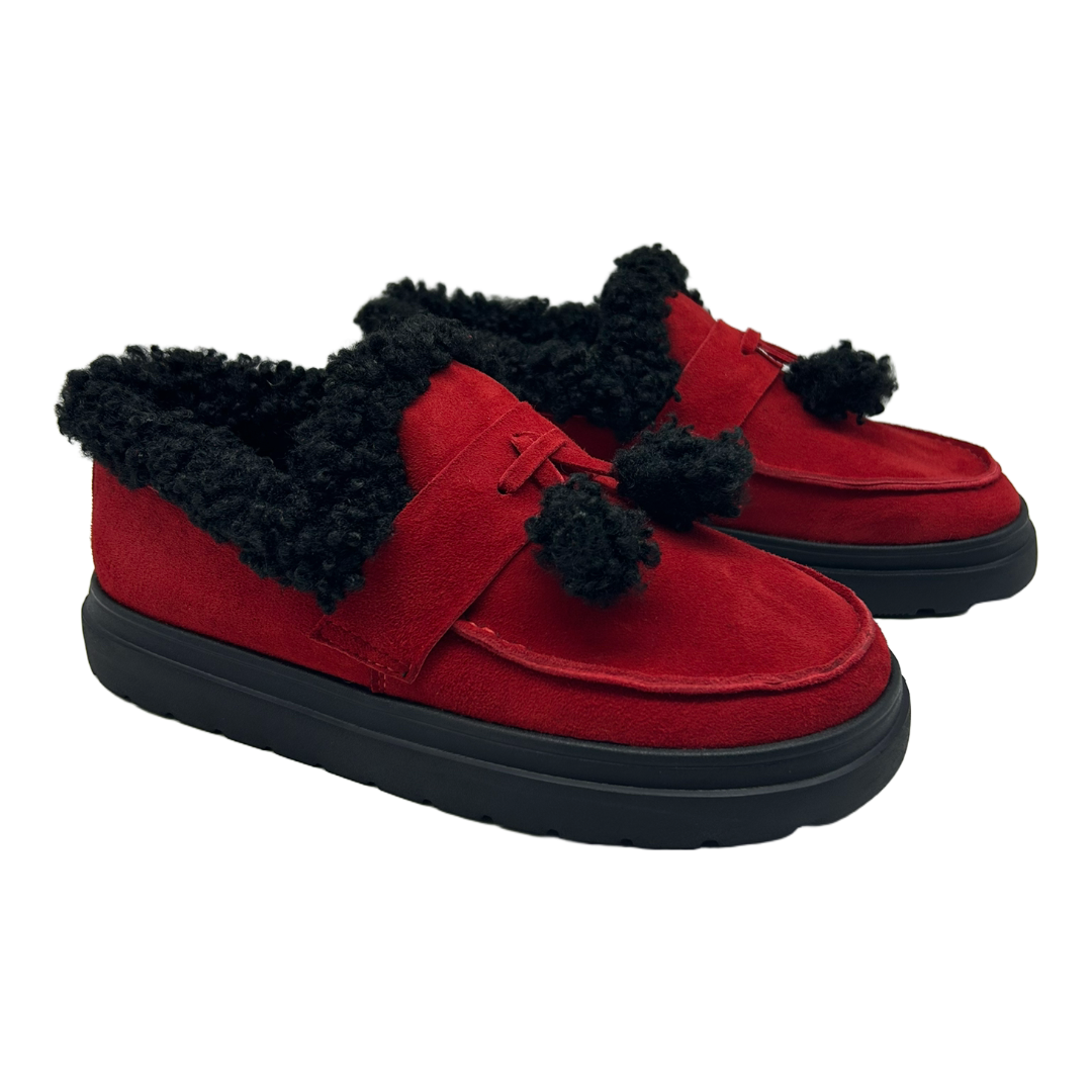 Анатомічні зимові лофери з натуральної замшевої шкіри червоного кольору “Style Shoes”, фото 1