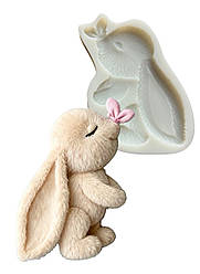 Силіконовий Молд для шоколаду, мастики та ін  Зайка з метеликом на носі"