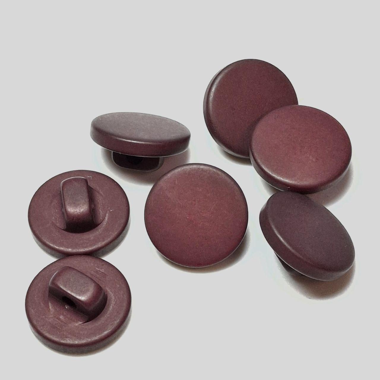 Гудзик 13мм сатиновий круглий, плаский, бордовий, на ніжці, фото 1