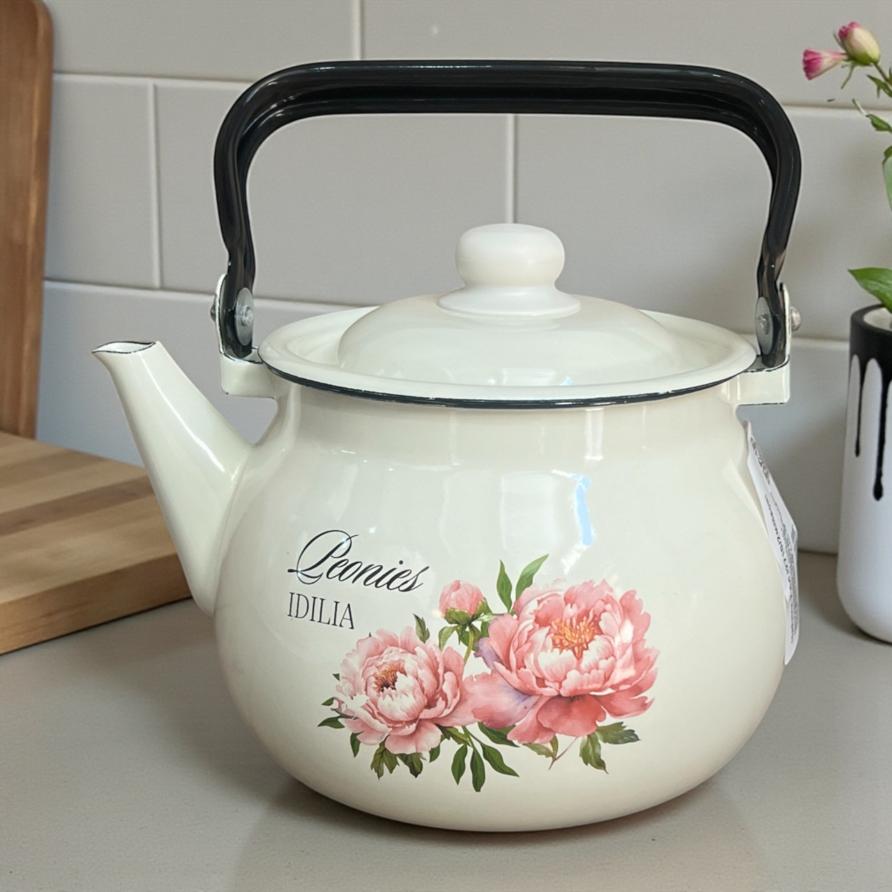 Чайник емальований 2.5л Піон молочний 2710/2 Idilia