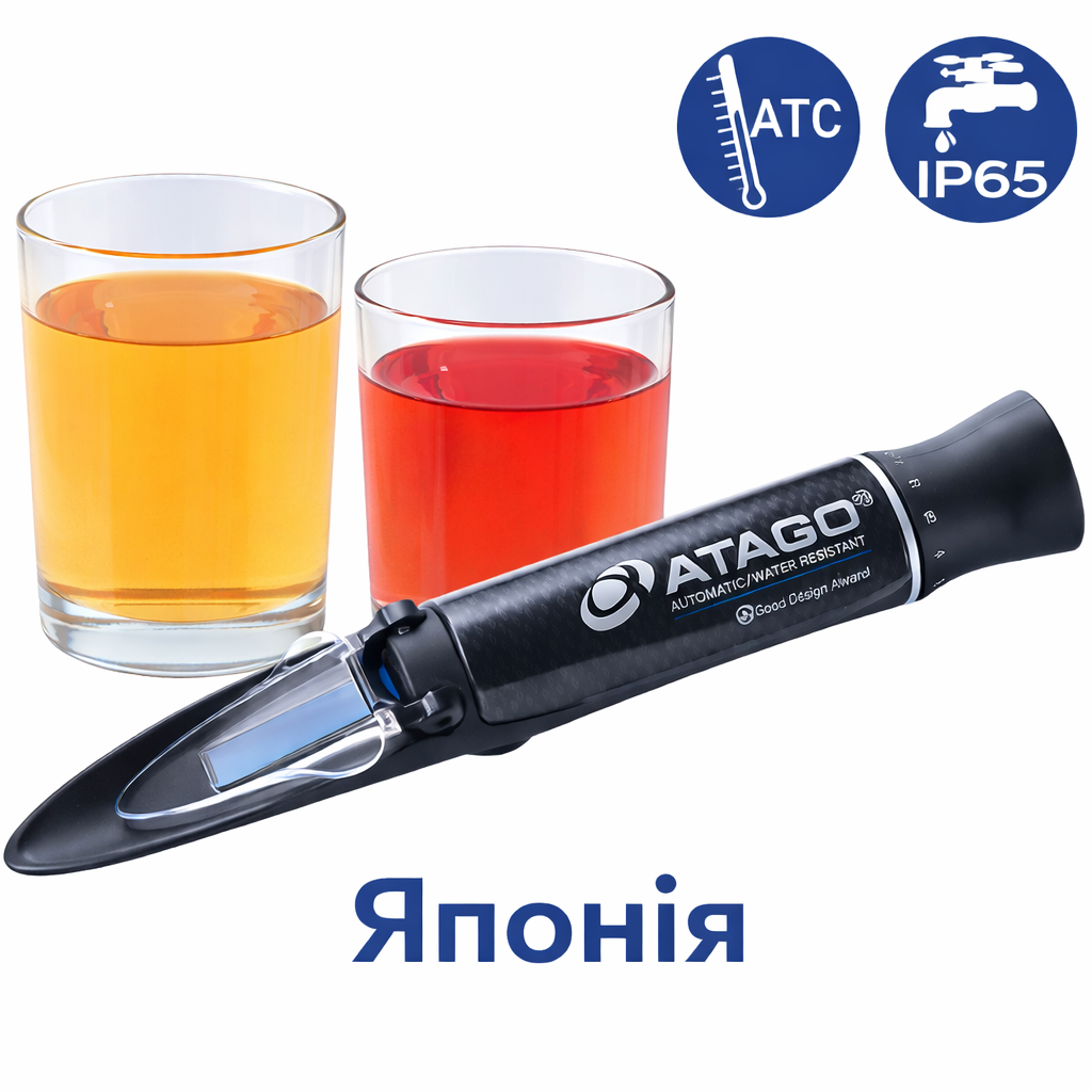 Рефрактометр Atago MASTER-20Pα (0-20% Brix) ручний для солоних розсолів та маринадів, стійкий пластик, АТК, IP65, фото 1