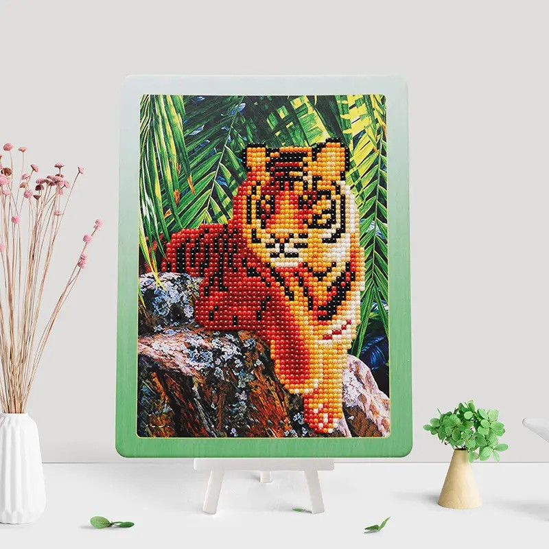 Набір алмазної мозаїки з підставкою Тигр ТМ ColorArt 18х23 см DP02, фото 1