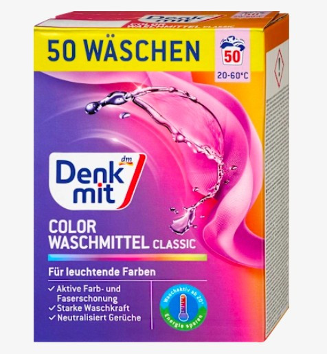 Пральний порошок для кольорових тканин Denkmit Colorwaschmittel 50 прань, фото 1