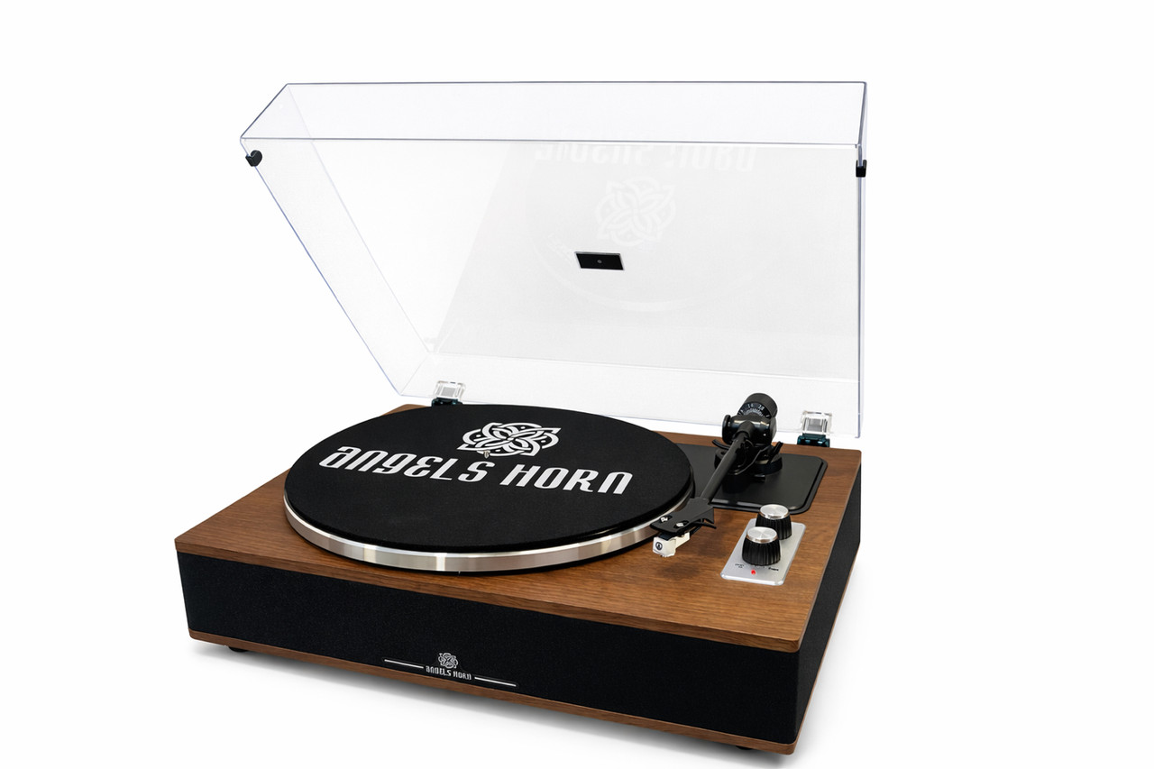 Вініловий програвач Angels HORN HP-H019, Bluetooth 5.0, вбудовані динаміки, ремінний привід, фото 1