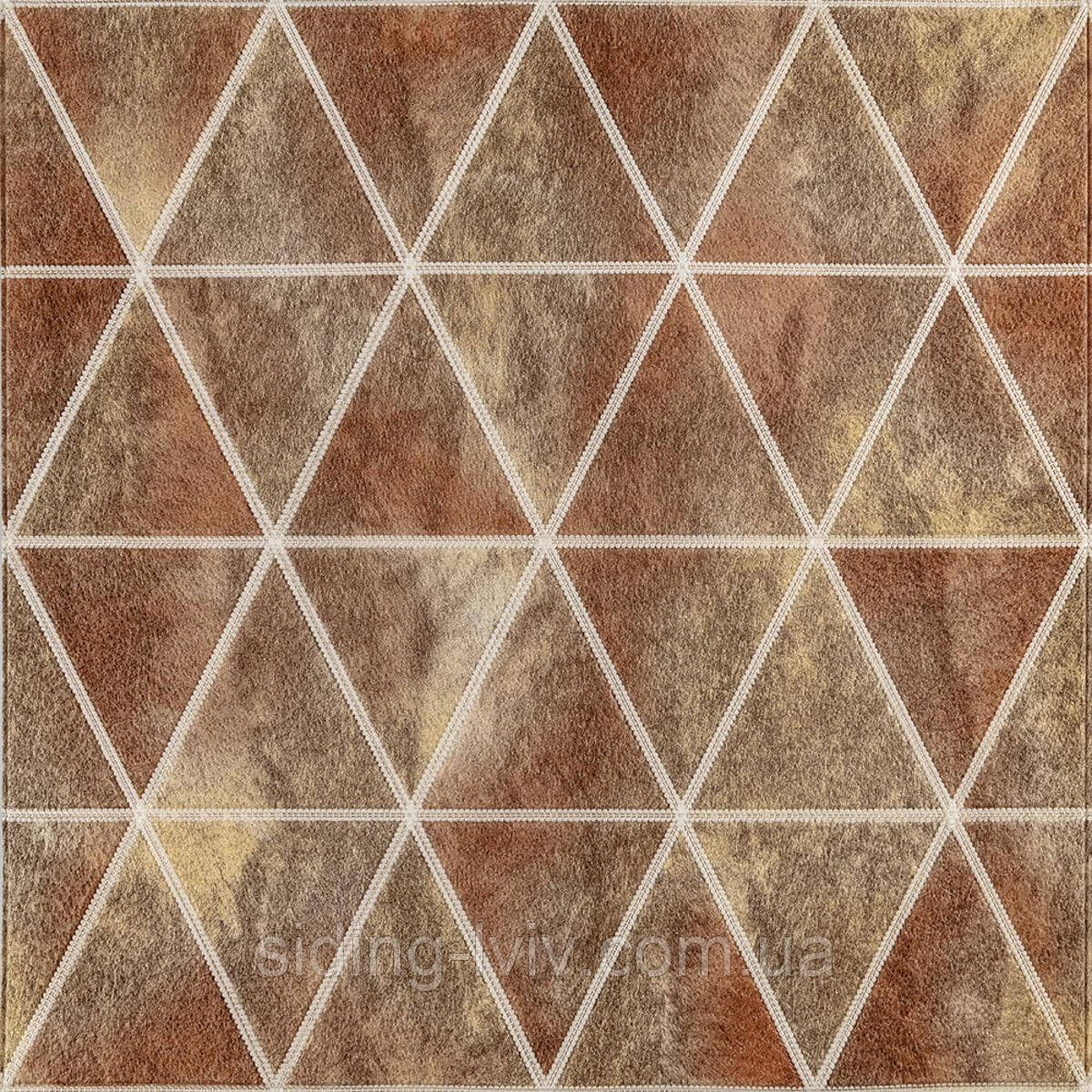 Панель стінова 3D 700х700х4мм Ромби коричневі вінтаж SW-00002007, фото 1