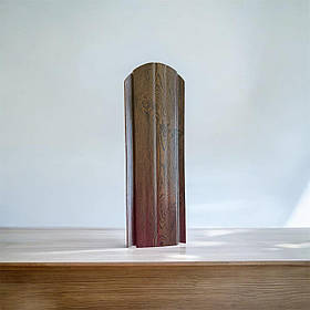 Євроштахети темний дуб 105 мм двох сторонній 3D (штахети металеві темне дерево)