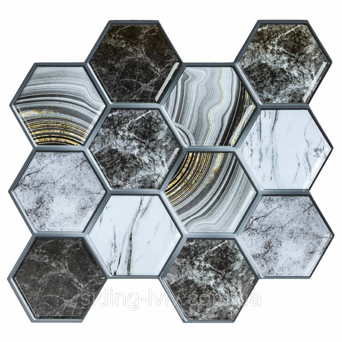 Декоративна ПВХ плитка на самоклейці 280х300х5мм Соти, ціна за 1 шт. (СПП-500) SW-00000524, фото 1