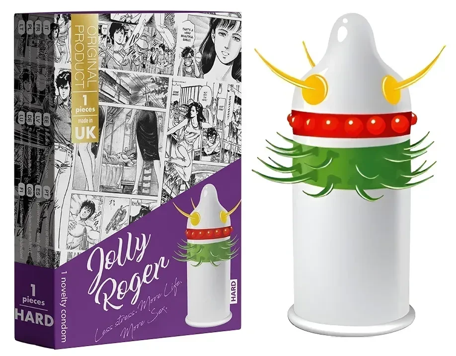 EGZO Jolly Roger презерватив насадка стимулююча з еластичними вусиками та кульками 1 шт Великобританія, фото 1