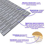 Самоклеюча 3D панель 1960x700x5мм Кладка Срібло SW-00001365, фото 3