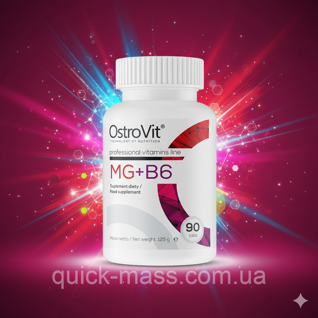Вітаміни Магній + Вітамін В6 Ostrovit MG+B6 90tab, фото 1