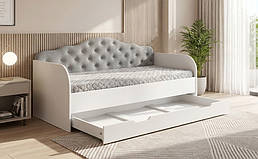 Дитяче ліжко «SOFIA»: Елегантність велюру та ідеальний порядок у кімнаті