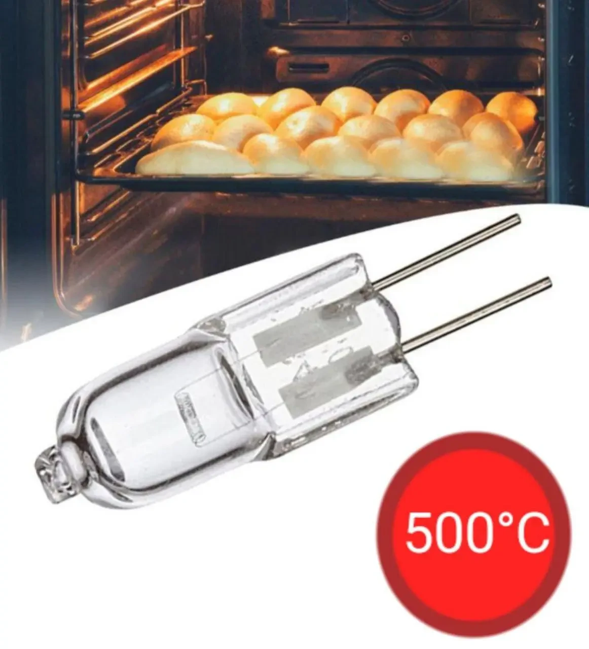 Лампочка для печі духовки G4 500°C 20W  12v жаростійка галогенна, фото 1