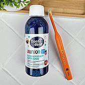 Набір для дітей від 6 років: індикатор нальоту Dontodent + монопучкова щітка Curaprox CS 1006