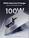 Зарядний пристрій UGREEN X563 GaN 100 Вт — 5 портів (4×USB-C + USB-A), швидка зарядка для MacBook/iPhone/Samsung, чорний, фото 2