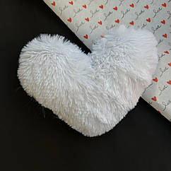 Подушка - серденько Пухнаста Валентинка біла, 20 см