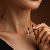 Срібна підвіска «Хрестик» з кубічним цирконієм покритий родієм— витонченість віри та блиску ✨, фото 4