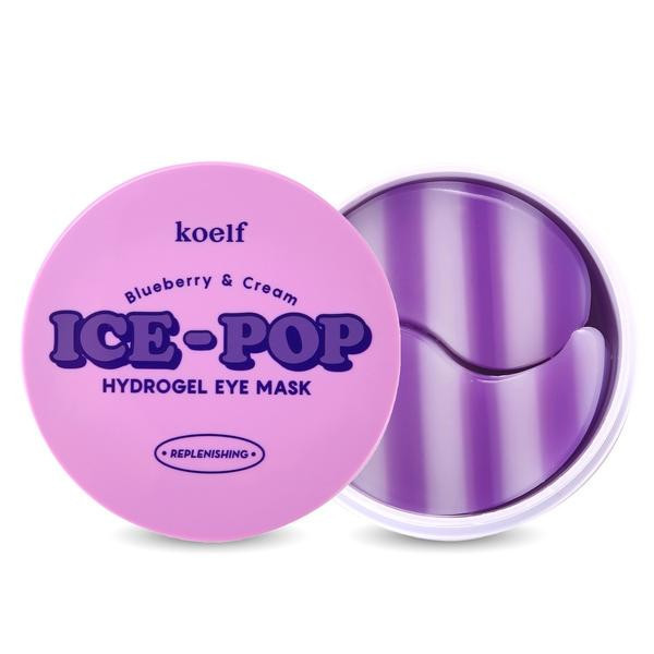 Патчи гидрогелевые патчи для глаз с голубикой и сливками Petitfee Koelf Blueberry & Cream Ice-Pop Hydrogel Eye Mask 60шт, фото 1