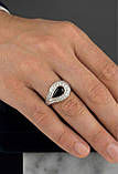 Срібний перстень із чорним кубічним цирконієм, фото 2