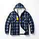Чоловіча тепла сорочка на хутрі з капюшоном "Дракон" (Dragon), зимова куртка в клітинку на блискавці, розміри XL-5XL, фото 2