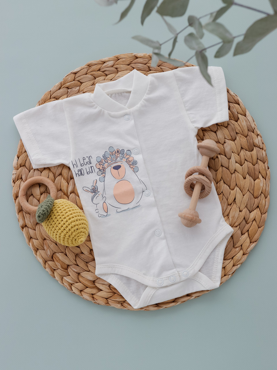 Боді корткий рукав для новонароджених малюків, фото 1