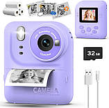 Дитяча камера миттєвого друку Instant Print Camera P89 (Фіолетовий), фото 4