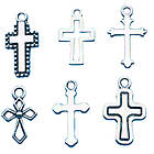 Набір 20 шт Підвіски Хрест, Розмір від 15 до 27 мм, Кулони Колір Срібний, Рукоділля, Фурнітура для Біжутерії, фото 5