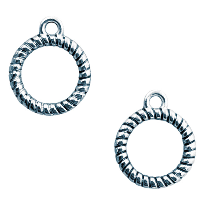 Набір 2 шт Конектори 15х13 мм, Вушко 1,5 мм, Підвіски Кулони, Метал Сріблястий, Фурнітура для Біжутерії, фото 1