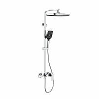 Душова система для кабіни Qtap Capricorn на три споживачі (з виливом) 53103KNC Chrome