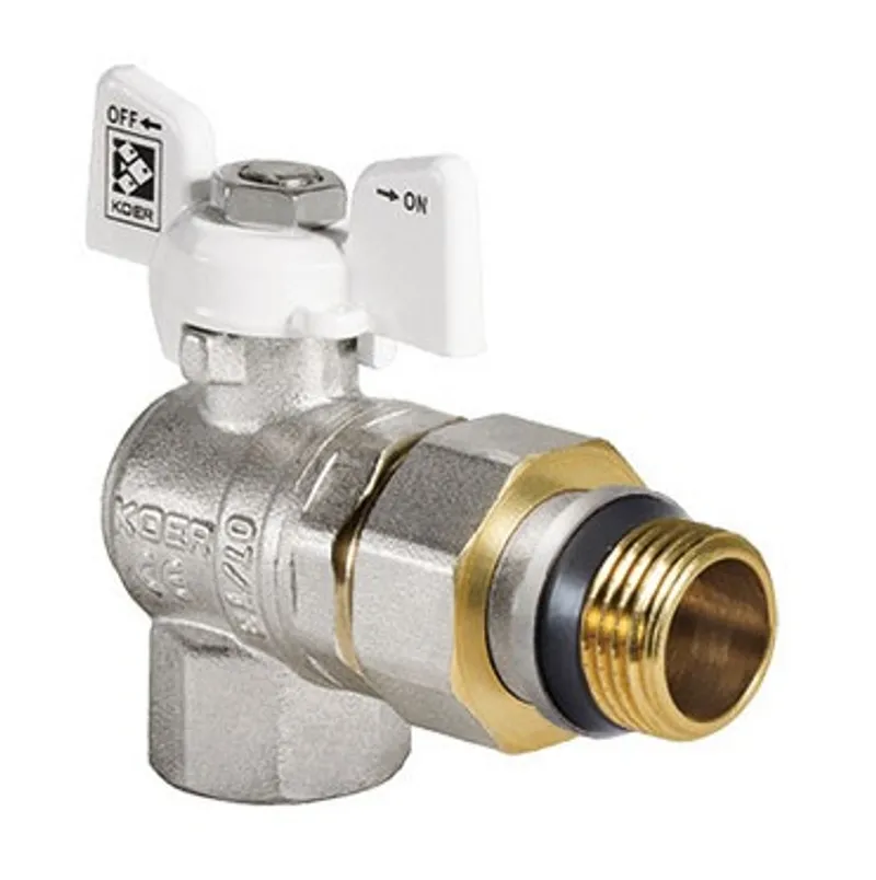 Кран з американкою 1/2" "антіпротечка"(Koer KR.228.W-Gi) кутовий білий (KR0195)