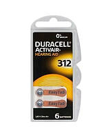 Батарейка 312 (PR41) Duracell (для слухових апаратів) 1уп по 6шт