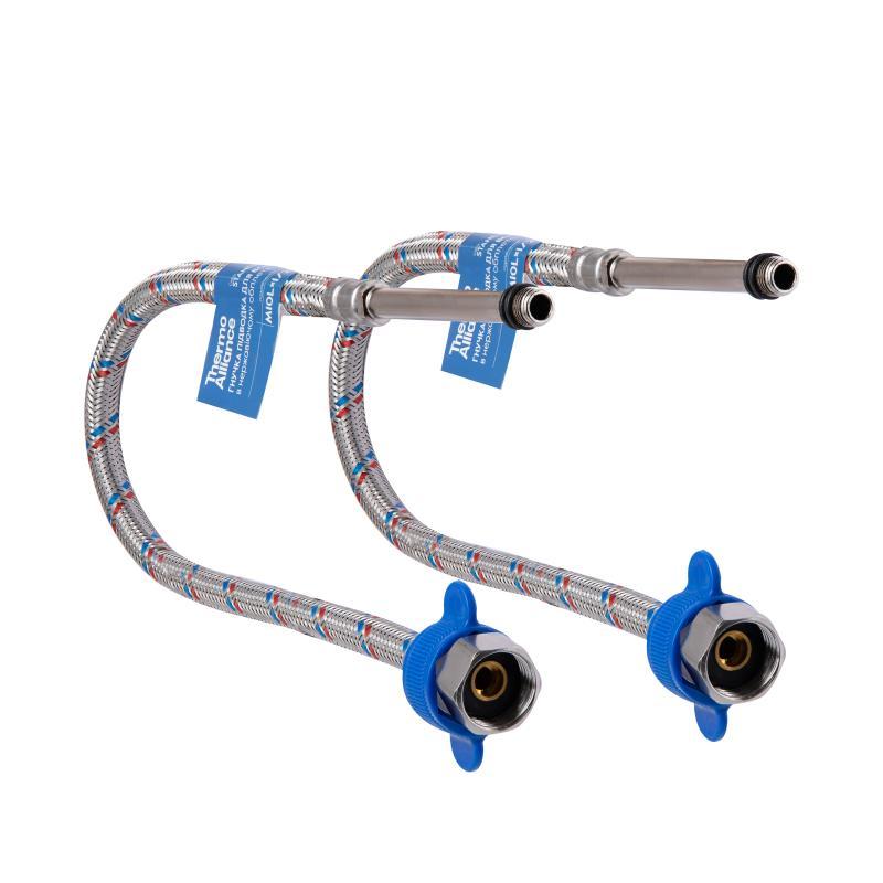 Гнучка підводка для води Thermo Alliance Standart М10 100 см (пара) SD396W100L, фото 1