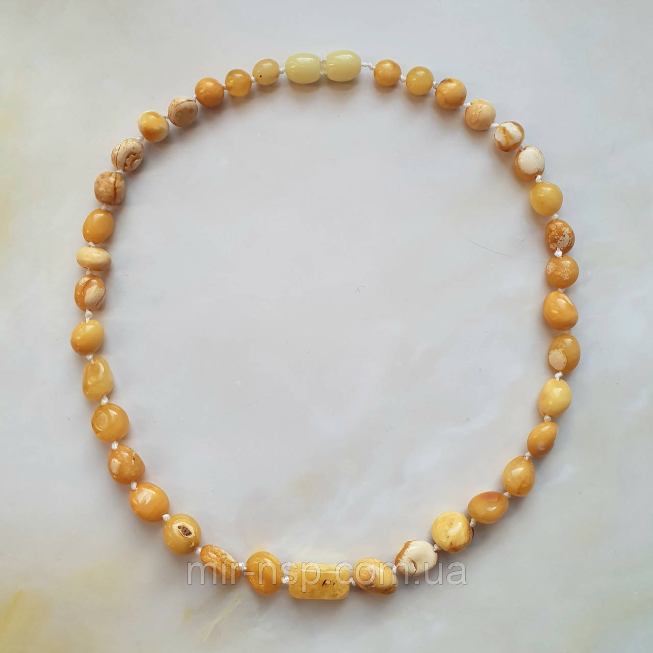 Намисто дитяче 100% натуральний бурштин вага 8г довжина 35 см, фото 1