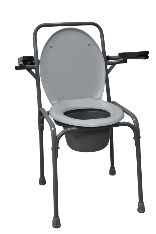Стілець туалетний сталевий нерегульований з відкидними поручнями НТ-04-003, фото 1
