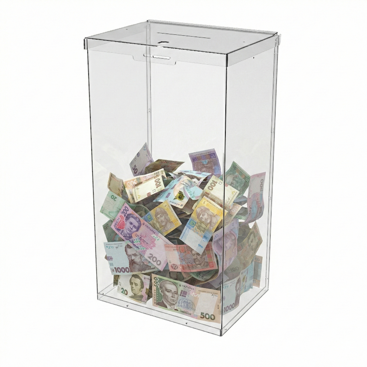 Скринька EKOSTAR з замком для пожертв та збору грошей 270x200x500. Об'єм 27 літрів, фото 1