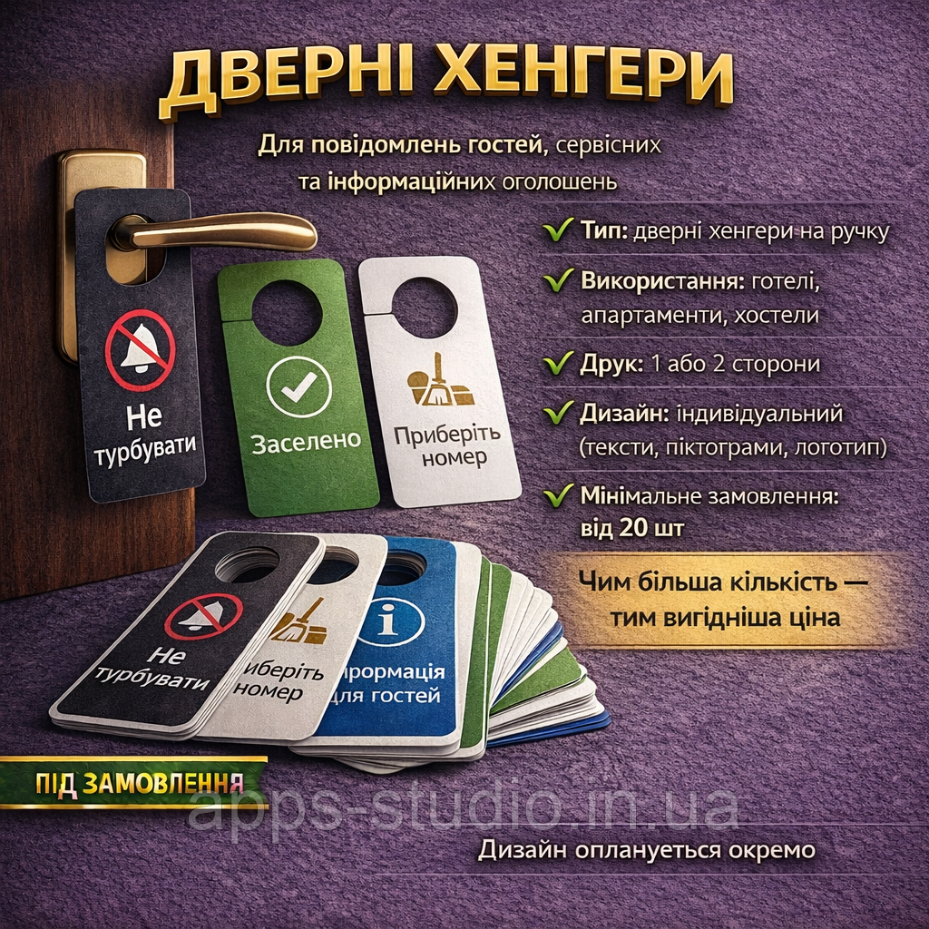 Дверні хенгери для готелів