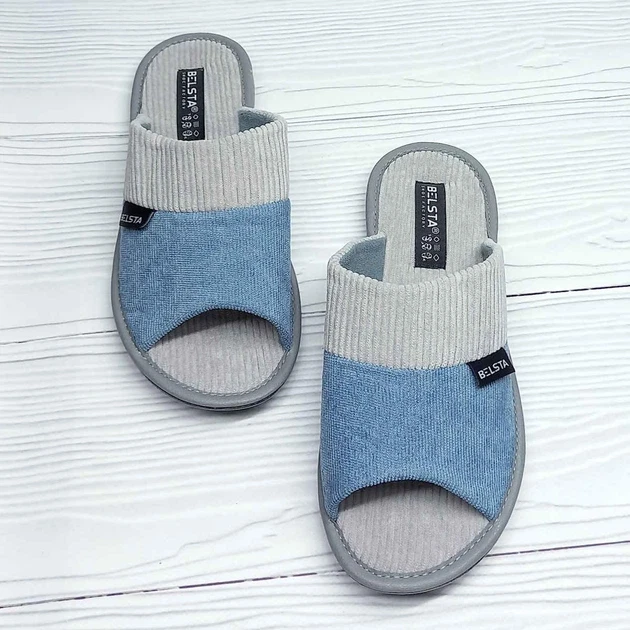 Жіночі тапки белста із вельвета с открытым носком, фото 1