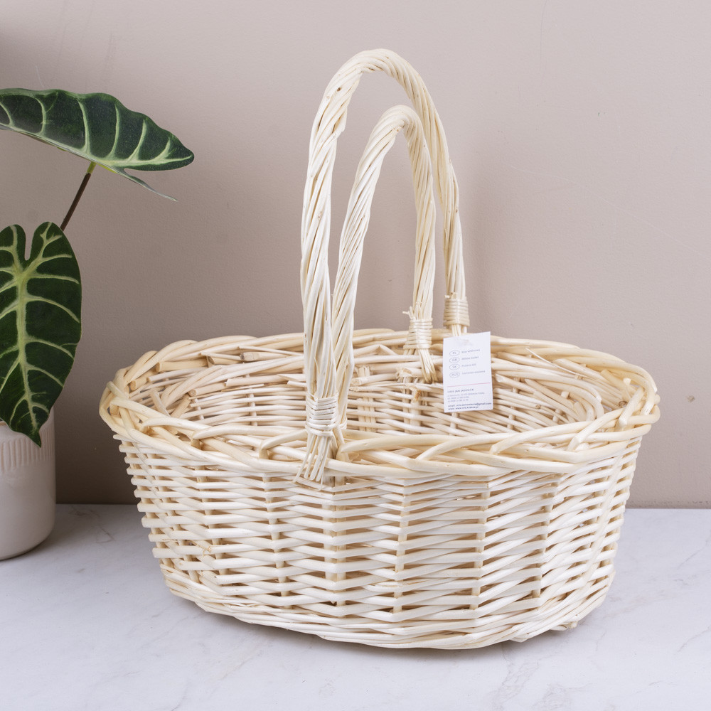 Корзина 1шт (овальна) вибілена, фото 1