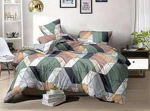 Євро постільна білизна бязь комплект розмір 200х215 см наволочки 2 шт 70х70см квіти