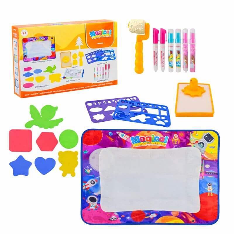 Водяний килимок для малювання BY2021-81 100×71 см — малювання водою, 6 маркерів, трафарети, фото 1